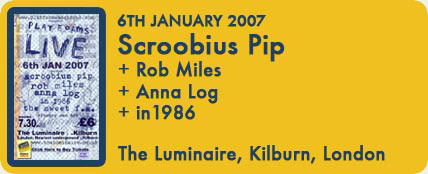 Scroobius Pip, Rob Miles, Anna Log, in1986 at The Luminaire, Kilburn, London, 6 January 2007
